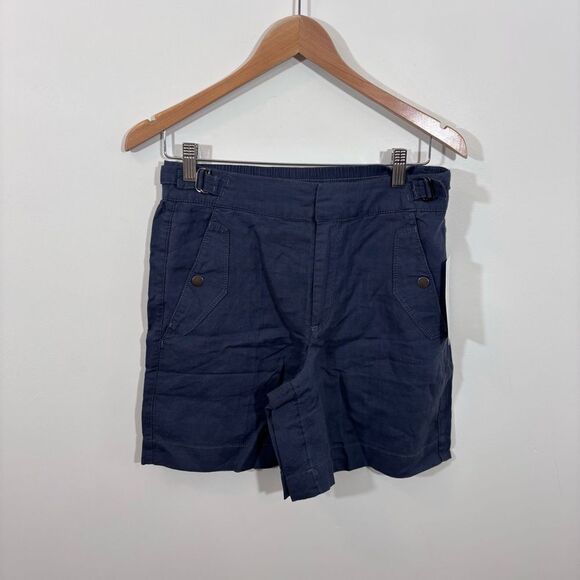 Athleta Voyager Linen Shorts NEW with tags Size 4 Granite Blue - Picture 5 of 15